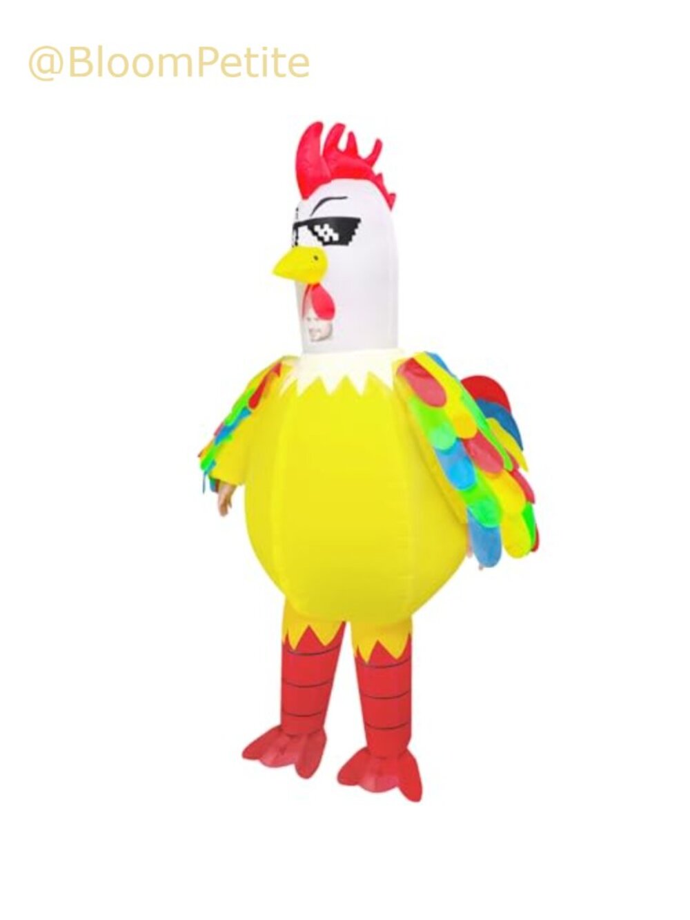 Inflatable Chicken Costume Adults Funny Blow Up Suit Halloween Cosplay